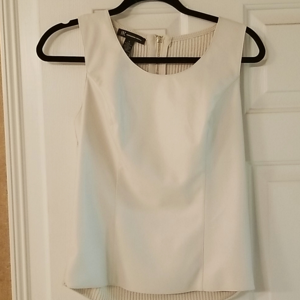 Faux leather top